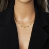 DIEYURO 316L Stainless Steel Golden Round Ball Necklace For Womens New Exquisite Cute Trendy Bead Neck Chain Jewelry Gift