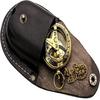 Solurkompass i messing med lærveske og kjede, Push Open Compass