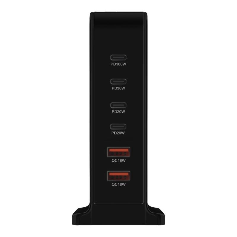 USB C Ladegerät 200W Schnellladegerät Block 6 Port Ladestation Ziegelstein Laptop-Ladegerät 2 USB + 4 Typ C für Reisen Zuhause