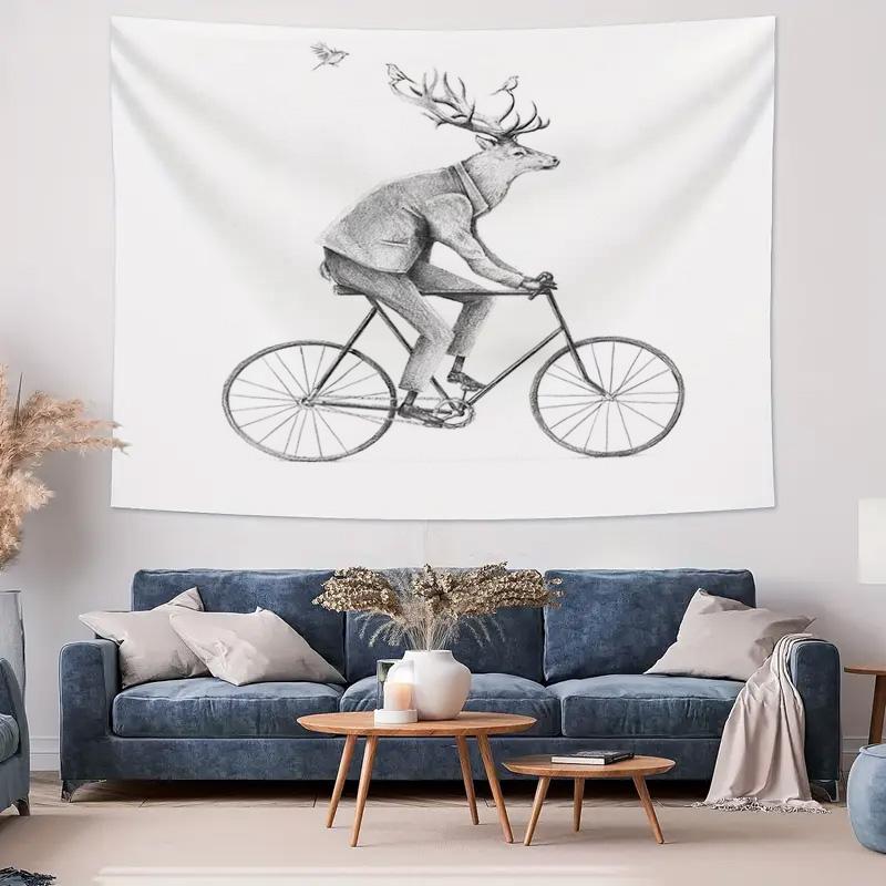 Vintage Bicycle Tapestry Wall Hanging Bohemian Decor Cycling Art Room Aesthetic Dorm Wall Decor Mountain Bike Lover Gift Modern