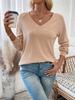 New Ladies Back Patchwork Lace Trim Hollow Inserted Shoulder Sleeve Long Sleeve T-Shirt Top for Women