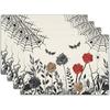 Halloween Placemats Set of 4 12x18 Inch Black Floral Bat Spider Web Washable Non-Slip Heat Resistant Place Mats for Party