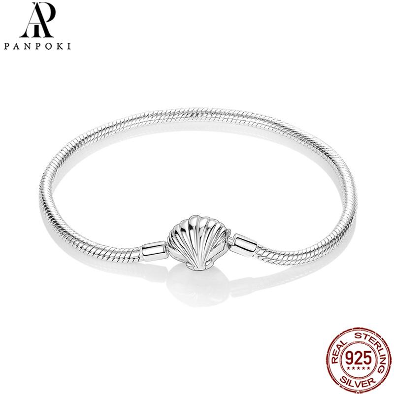 20 Style Original 17CM-20CM 925 Silver Snake Basic Bracelet Heart Moon Star Women DIY CZ Jewelry Fit Beads Charm