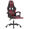 Gaming Chair with Footrest Swivel Black & Burgundy Artificial Leather