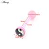 Alisouy 1PC Stainless Steel Ball Heart Star Acrylic Bear Mushroom Skull Tai Chi CZ Tongue Ring Ear Earring Piercing Body Jewelry