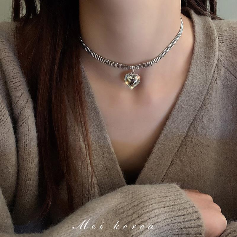 Sweet Cool Wind Diamond Letter Bear Butterfly Necklace Cold Wind Hip Hop Personality Sweater Chain Versatile Necklace