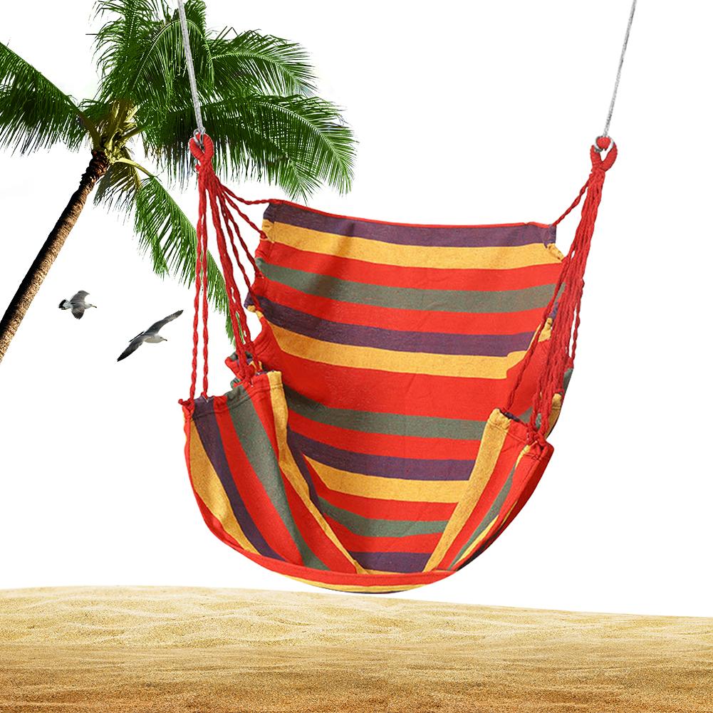 Single Outdoor Camping Hammock Indoor Hammock Chair Multifunctional Canvas Leisure Swing Hanging Chair for Home Camping