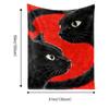 Two Black Cat Patterns Flannel Printed Blanket Suitable for All Seasons Suitable for Living Room Office Sofa and Travel