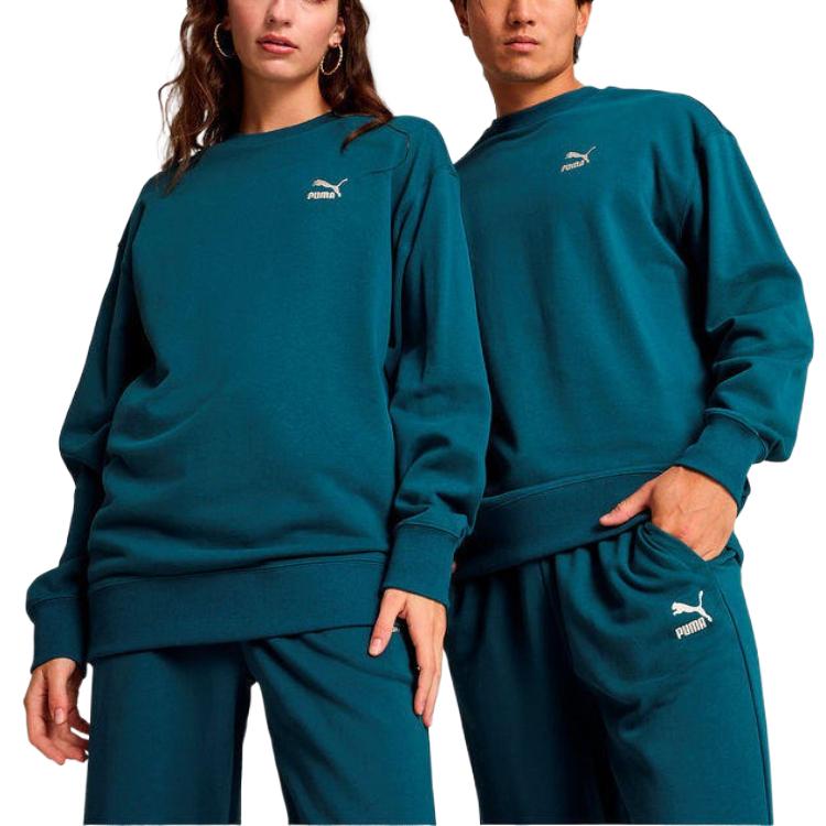 Puma Comfortable Crew Neck Pullover Solid Color Sweatshirt Unisex Sweatshirt Cool-Light-Green 626109-75