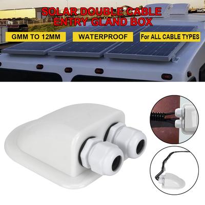 Doppelloch-Dachdrahteinführung, Kabeleinführung, Verschraubungskasten, Wohnmobil, Yacht, Caravan-Zubehör, Caravan, Solar, Auto-Anschlussdose, Kabelsteckerhalter