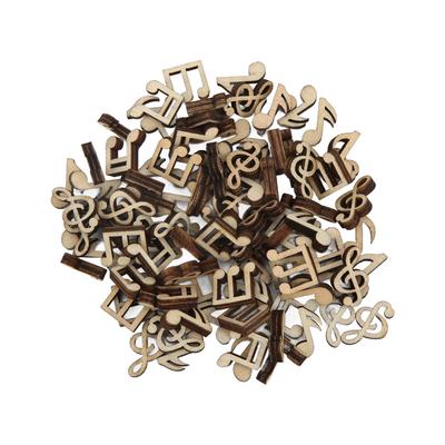 100Pcs Music Notes Wooden Cutouts Unfinished Durable Sturdy Polishing Fashion Vintage Musical Note Wood Pieces