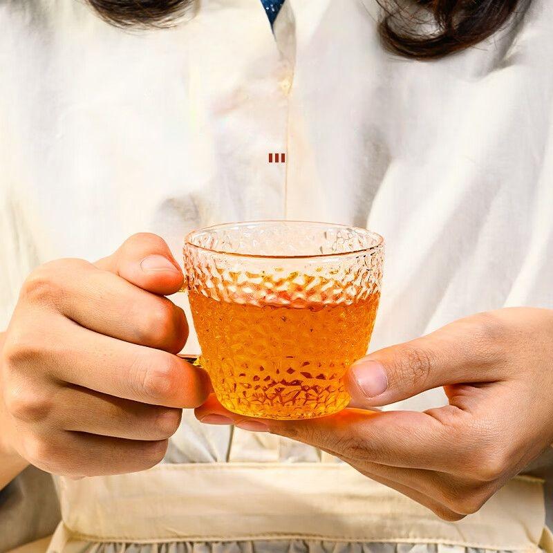 GIANXI 120ml Chinese Tea Gongfu Tea explosion-proof Main Cup Cup Holder Home Hammer Pattern Cup Sample Tea Cup Tea Set