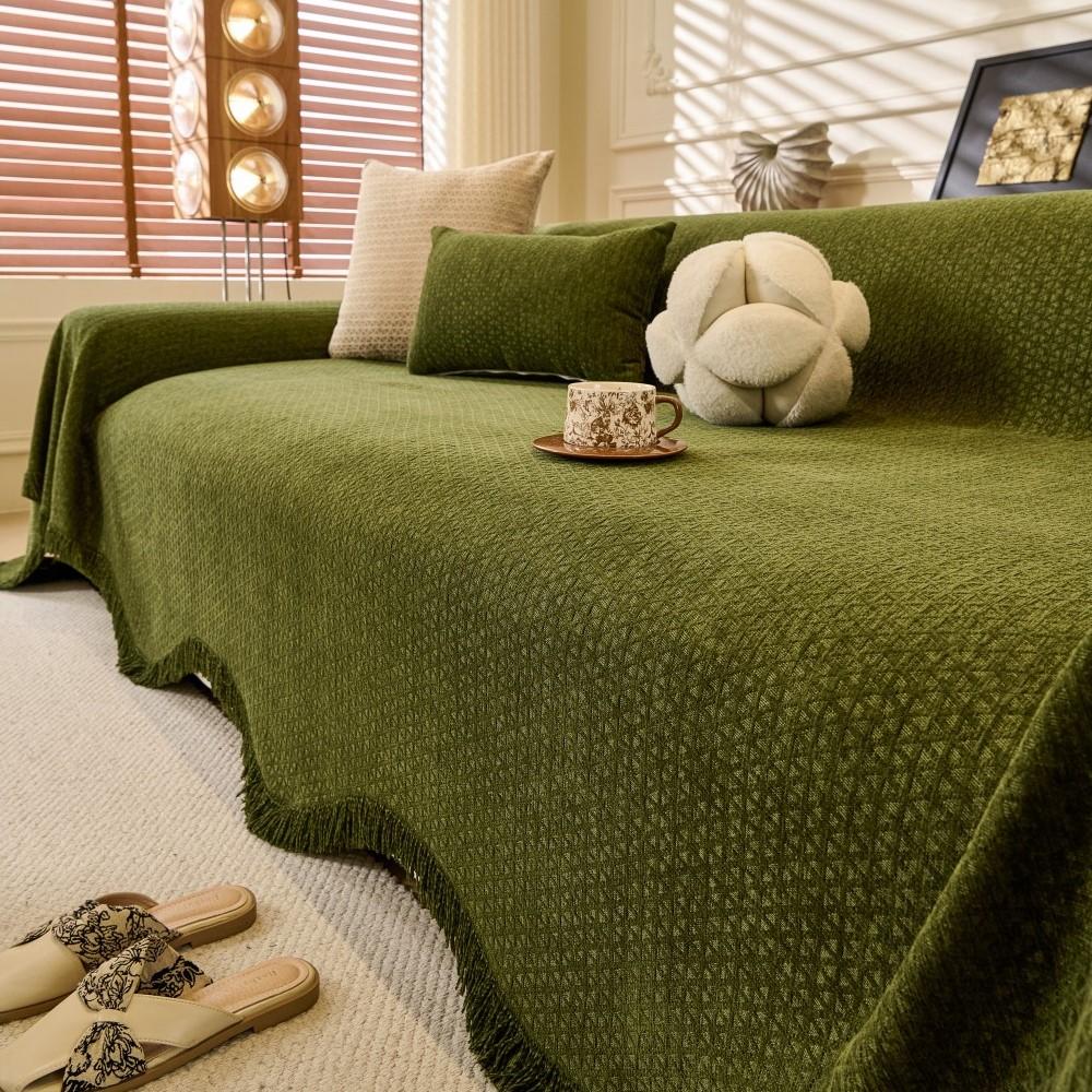 Full Coverage Straight Sofa Cover All-Season Sofa Throw Non-Slip Washable Pet-Friendly Couch Cover Blanket Living Room Mats