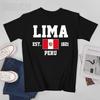 Flag Of Peru Est1821 Lima Unisex Tshirt Tees Tshirt Oneck T Shirts Unisex Boys Clothing 100 Cotton