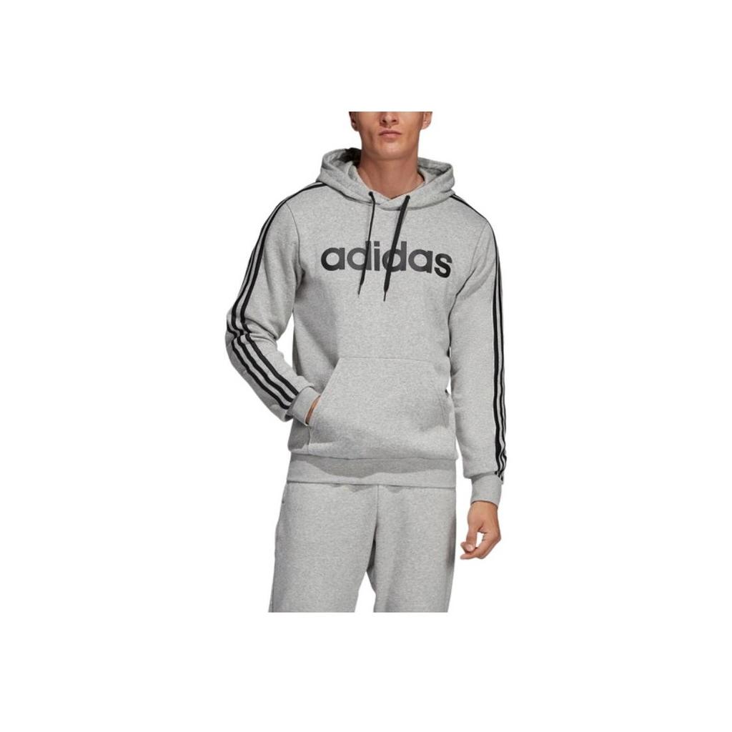 Adidas Long Sleeve Warm Fleece-Lined Hoodie Men Tops Gray DU0495