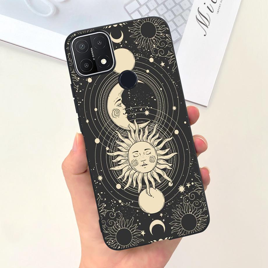 For Oppo A15 A15s Case Soft Silicone Phone Cases For OppoA15s A 15 s OppoA15 Cute Marble Moon Animals Back Cover Coque Capa Etui