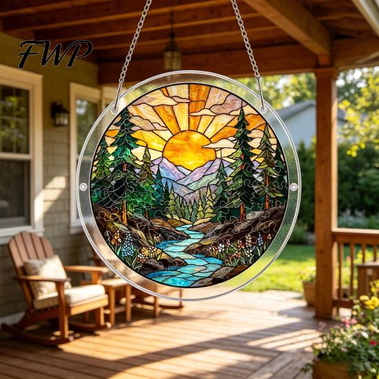 Kratzfeste Acryl-Dekorationspuzzle-Sonnfänger Buntglas-Effekt Fensterhänge-Ornament DIY Bunter Lichtreflektor Kunst-Sonnenfänger