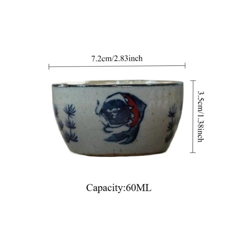 Ceramic Tea Cup Antique Rough Pottery Teacup Personal Single Cup Hand-painted Master Cup Tradition Tea Bowl Drinkware