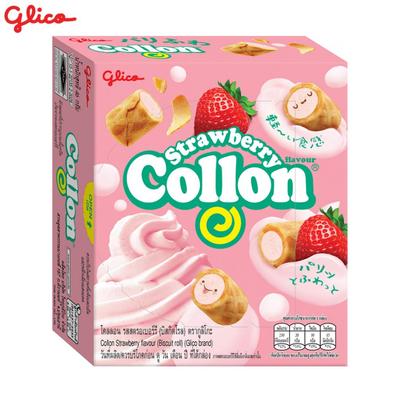 Glico Collon Jahodová príchuť (Sušienková rolka) 54 gx 10 ks / 20 ks - Thajský snack