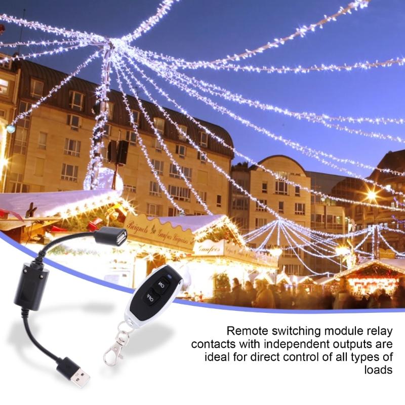 USB Wireless Remote Control for USB Lamp Fan Remote with Indicator Light 2 Button Transmitter & Receiver