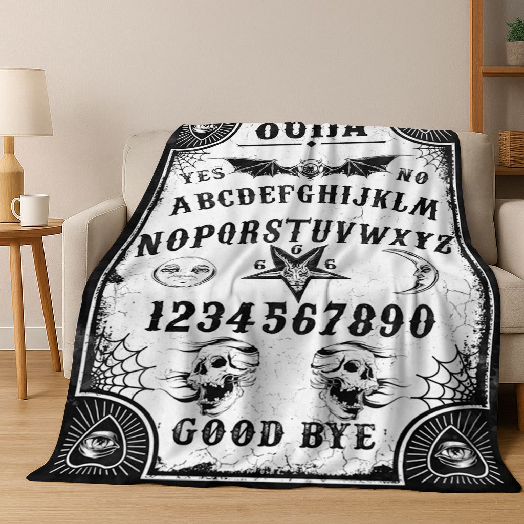 Witch Ouija Gothic Spirit Board 3D Retro Flannel Blanket,Warm and Cozy Soft Throw Blanket for Home Bedroom Bed Sofa Travel Cover