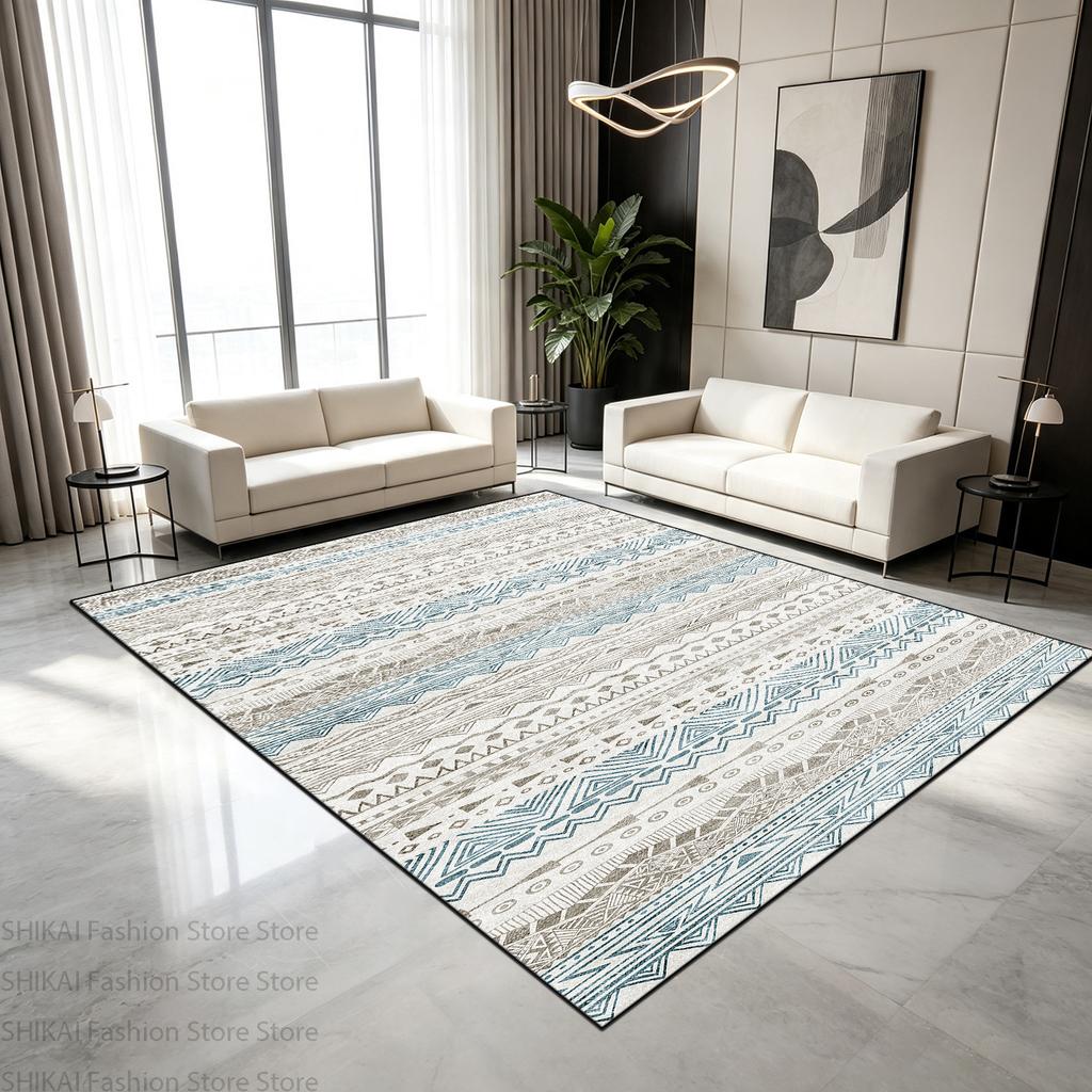 Bohemian Geometric Abstract Style Living Room Carpet Antiskid Soft Fluffy Lounge Rug Easy Cleaning Machine Washable Mat Bedside