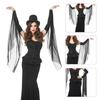 Frauen Ärmel Dunkler Tüll Fransenärmel für Halloween Hexenkostüm