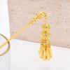 Leaves Golden Tassels Hair Fork Ancient Ethnic Style Hair Sticks Thai Metal Flower Hair Fork  Women