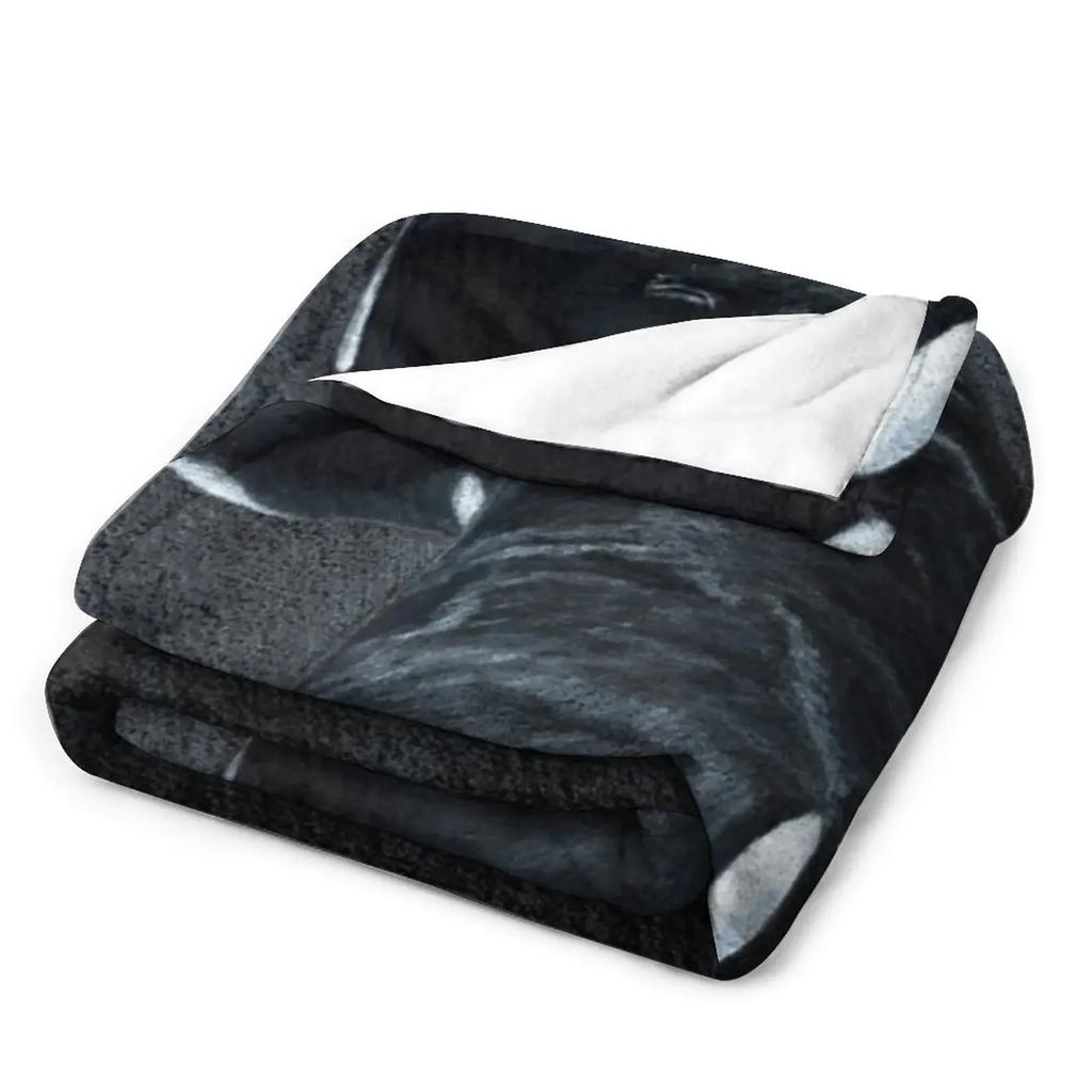 White Whale - Orca Throw Blanket Multi-Purpose Picnic Blanket Dorm Room Essentials Custom Blanket