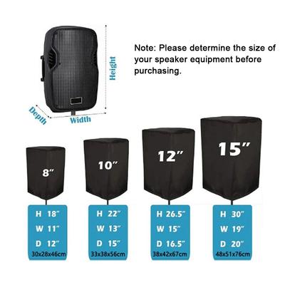 1Pcs Black Speaker Dust Protection Cover Polyester 210D Oxford Cloth UV-Protected Speaker Equipment Cloth Bag Waterproof