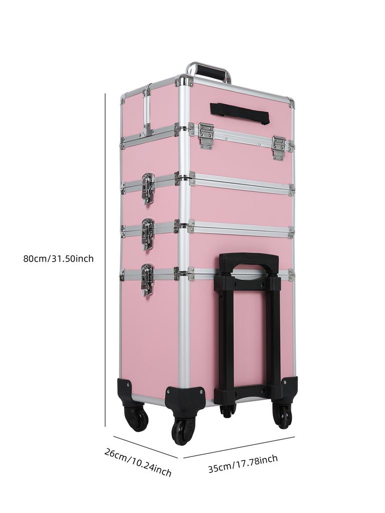 Artist Travel Aluminum Abs Compact Cosmetic Vanity Organizer Beauty Cosmetics Makeup Case On Wheels