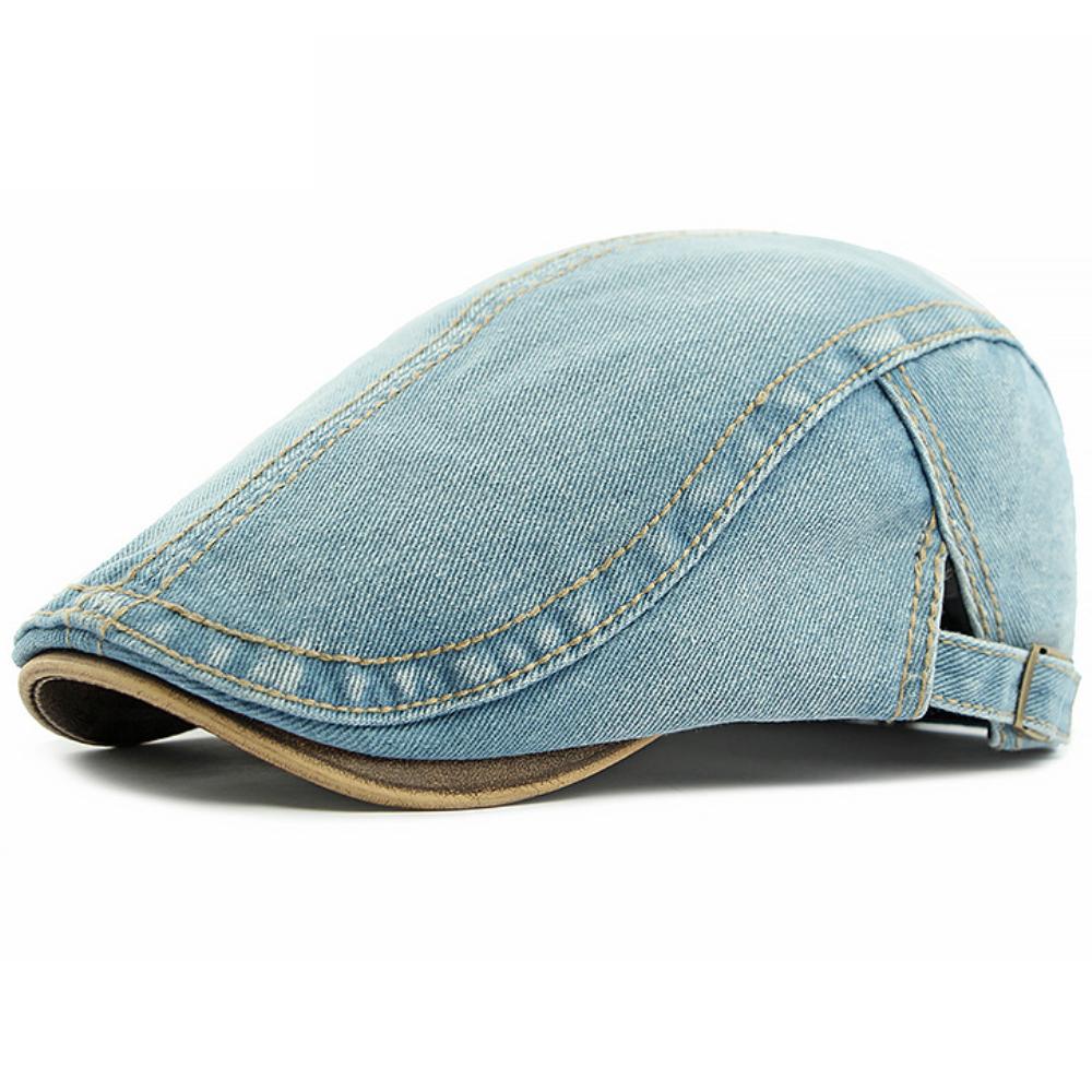 HT4735 Berets for Men Women Vintage Artist Painter Octagonal Beret Hat 6 Panels Denim Ivy Flat Cap Male Female Spring Beret Cap