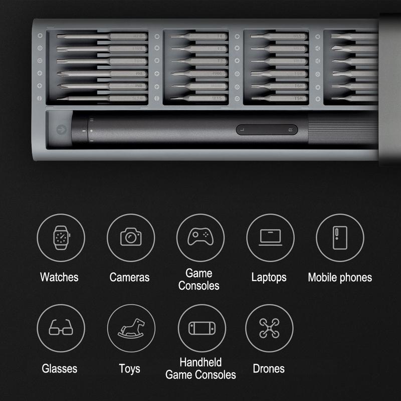MIJIA Electric Precision Screwdriver Magnetic Kit,With 24 S2 Steel Bits,2 Torque Setting,For Smart Home PC Phone Repair
