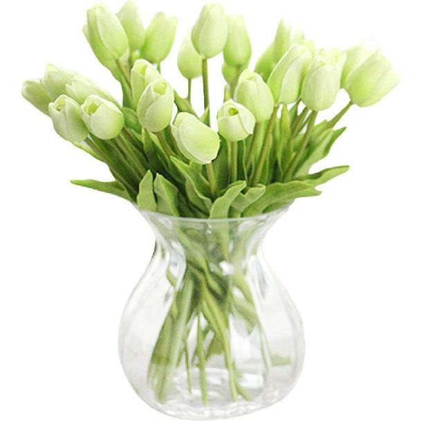 30 Pcs Artificial Tulip Flower Mini Real Touch Fake Flowers Wedding Bouquet Home Decorations for Mother Wife Girlfriend