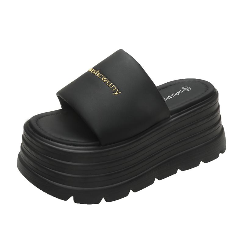 Fashion 8CM Casual Wedge Slippers Women New Summer Non Slip Platform Sandals Woman Open Toe Comfortable Female Chunky Beach Slippers