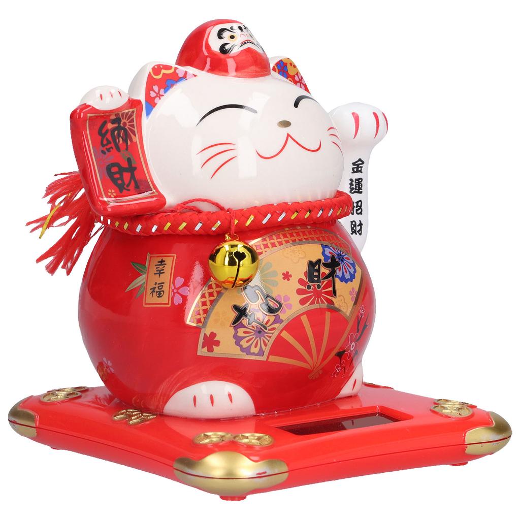 6in Fortune Cat Ceramic Waving Lucky Cat Ornament Home Decoration for Bedroom Car OfficeType 1
