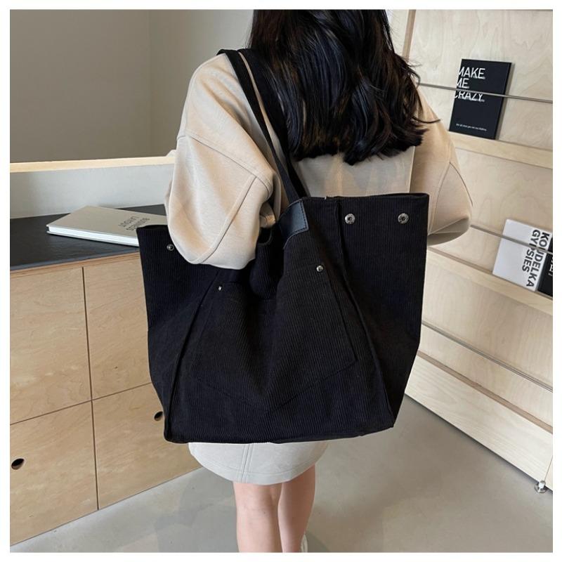 Women Fashion Large Capacity Canvas Tote Shoulder Bag For Daily Commute And School