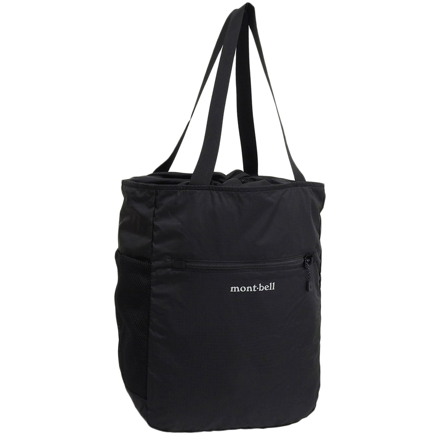 

[Montbell] Bag for Men and Women, Tote Bag, Nylon, Dark Green, Pocketable, Light Tote, S, 1123972, A4 Compatible (Black (BK)Black)