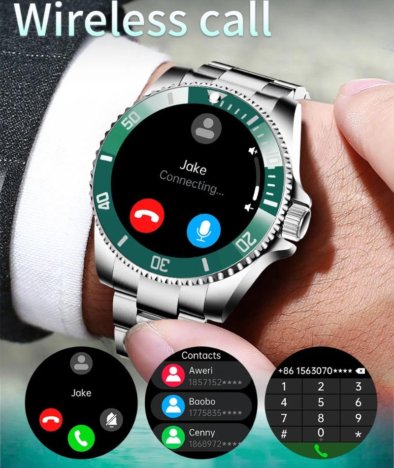 1,27" HD-Bildschirm Stahl Smartwatch Herren 2026 Neu IP68 Wasserdicht Bluetooth-Anruf Sport Sprachassistent Gesundheitsmonitor Herren Business Smartwatch