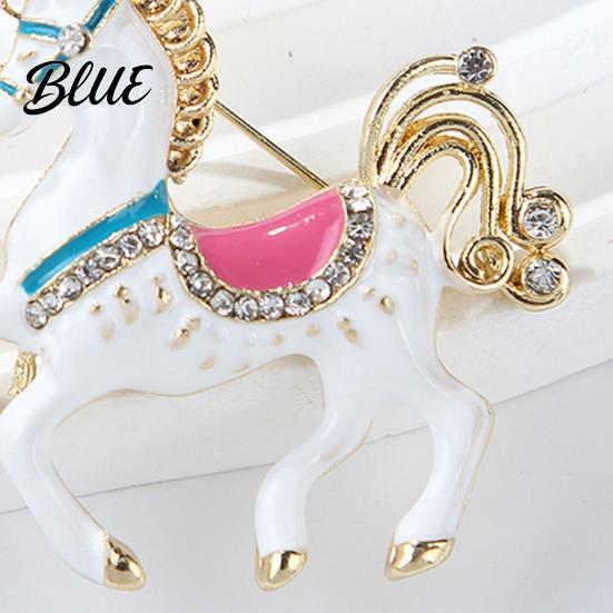 Zinc Alloy Brooch Enamel Pin Carousel Horse with Corrosion Resistant