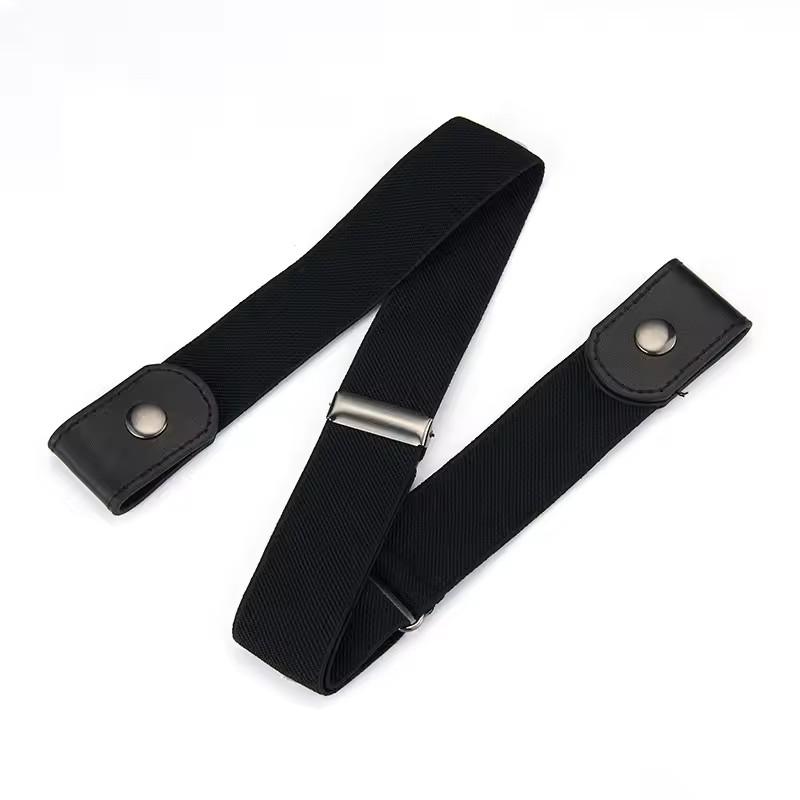 3pcs Fashion Invisible Canvas Belt for Jean Pants Adjustable Elastic Waistband Lazy Waist Belt Tightening Artifact Easy To Wear чёрный