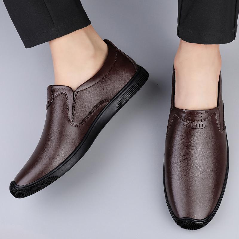 Men  Real Leather Shoes Fashion Men Boat Shoes Brand Men Casual Leather Shoes Male Flat Shoes Business Formal Shoes
