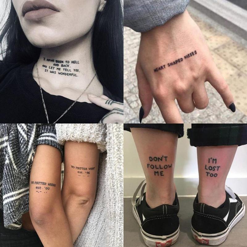 Buy 56sheet Temporary Tattoo Sticker Black Devil Doesn T Sleep English Letters Tatoo At Affordable Prices Free Shipping Real Reviews With Photos Joom