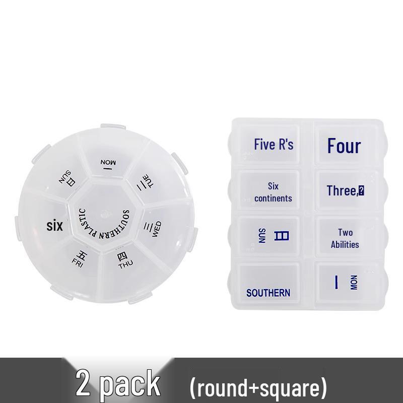 Компактная дорожная коробка-органайзер для таблеток на 7 дней