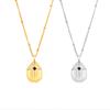 Light Luxury Shell Textured Cross Diamond Zircon Pendant Stainless Steel Clavicle Necklace Necklace Women