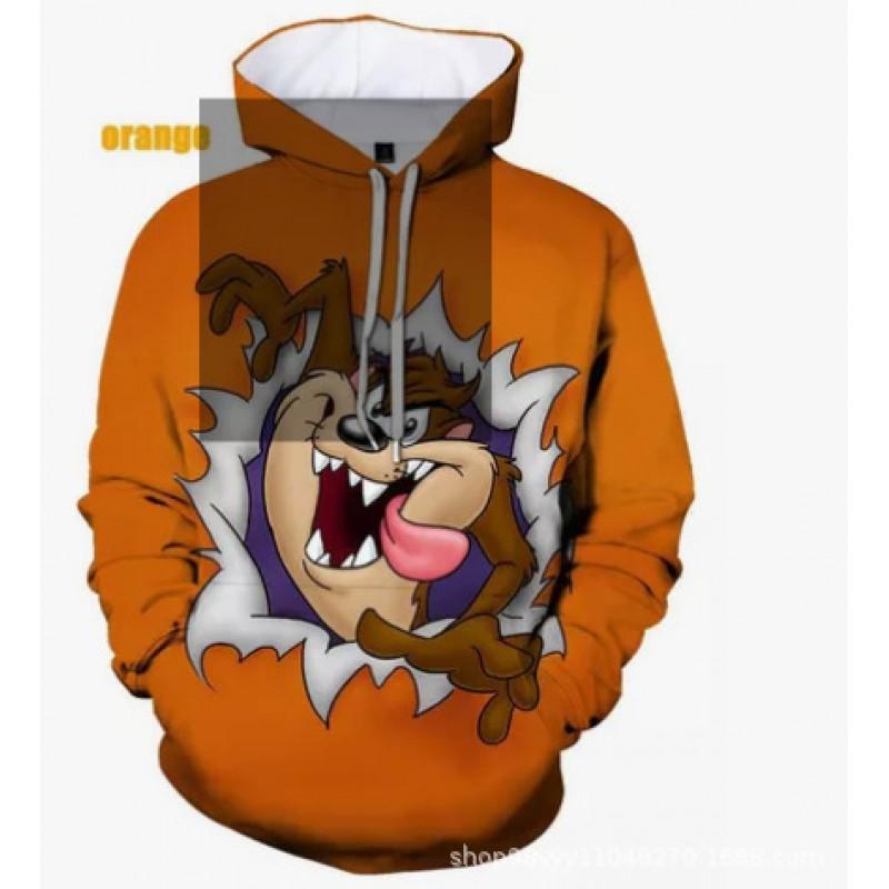 Mens Womens Christmas Santa 3D Digital Print Hooded Sweatshirt Loose Fit Winter Casual Top