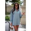 2026 Spring and Autumn New Women's Fashion Solid Color Washed Denim Long Sleeve Simple Shirt Top