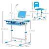 Scrivania e Sedia per Studio per Bambini con Altezza Regolabile, Contenitore, Cassetto, Blu
