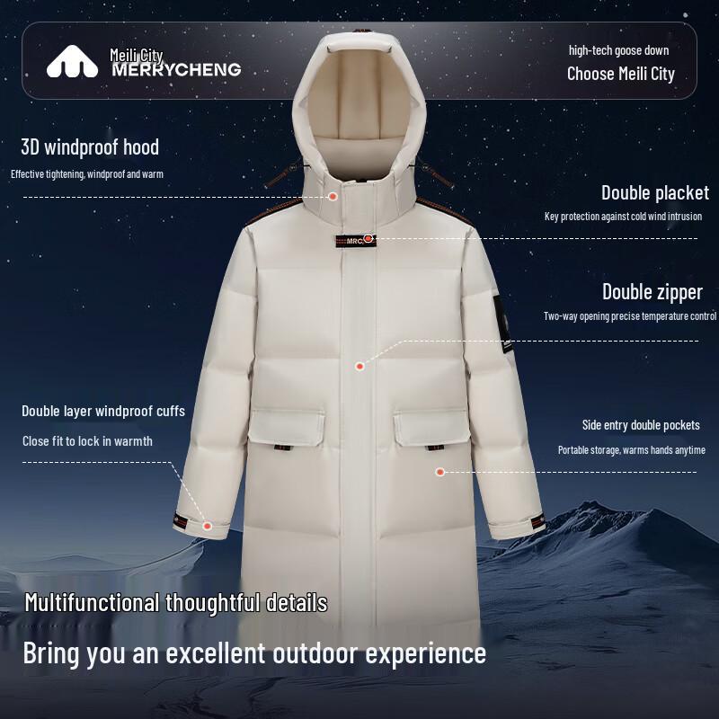 Meilicheng Unisex Goose Down Parka Jacket 075