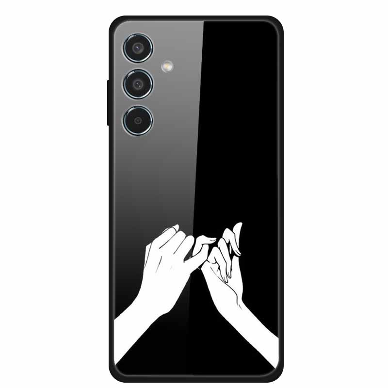 

Glass Back Cover For Samsung Galaxy S24 FE Case S24FE Hard Tempered Glass Case For Samsung Galaxy M55 A16 Phone Case Soft Bumper Galaxy S24 FE